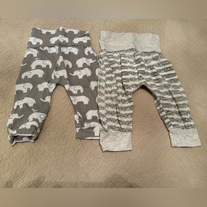 Unisex, Cotton Harem Pants Bundle/lot, 3-6 months, Gray and White, EUC